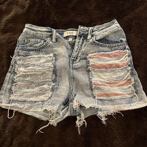 YMI Size 26 high waisted shorty American Flag